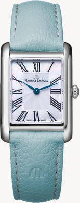 Maurice Lacroix Fiaba Square (24mm) Mother-of-Pearl 'fliniqué' Dial / Light Blue Leather Strap FA1205-SS001-160-4