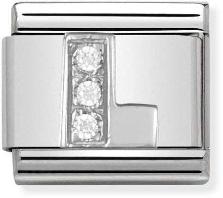 Nomination Classic Letter L Sterling Silver & Steel Cubic Zirconia Charm 330301/12