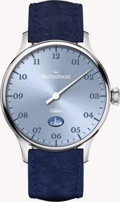 MeisterSinger Pangaea City Edition - London 1 of 10 (40mm) Sunburst Light Blue Dial / Blue Leather Strap Set ED-C26