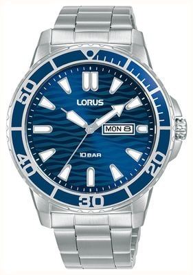 Lorus Men's Sports (42mm) Blue Dial / Stainless Steel Bracelet RH357AX9