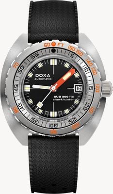 DOXA SUB 300 Ti5 Sharkhunter (42.5mm) Black Iconic Dial / Black Dive Flex Rubber Strap Watch 823.50.101.20