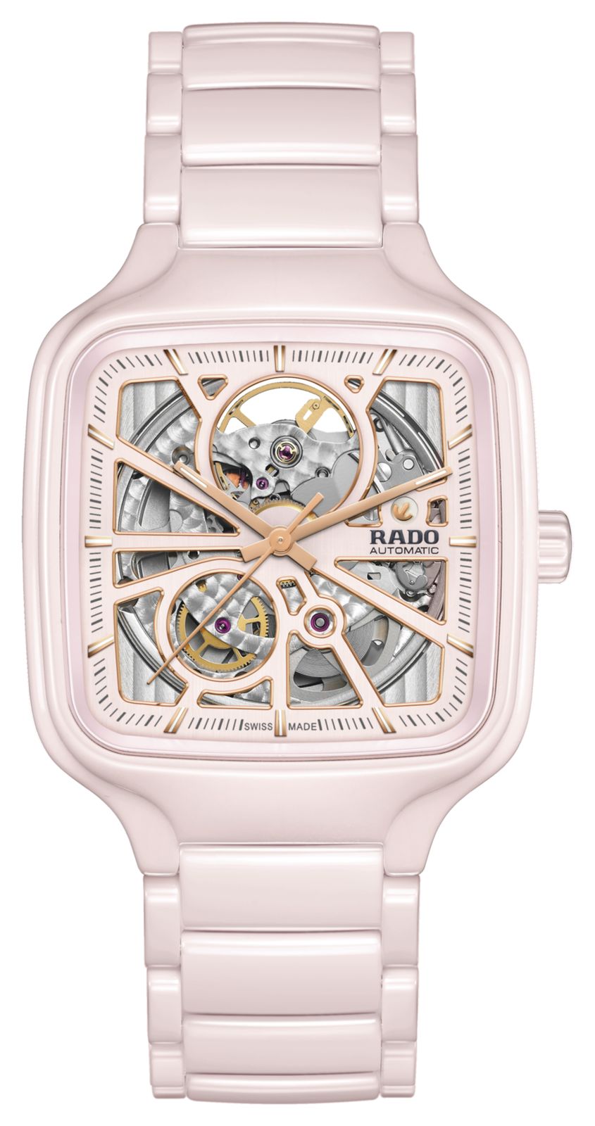 RADO R27123012 True Square Open-Heart Automatic (38mm) Pink Watch