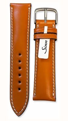 Sinn 22mm Shiny Leather Orange Tone Strap With White Stitching Watch J30737