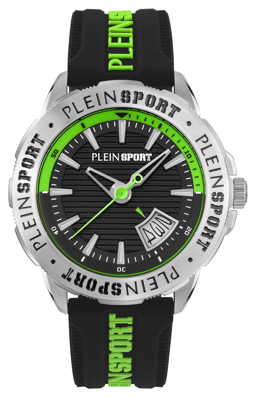 Plein Sport PSGDA0124 RAMPAGE Date (44mm) Black & Green Dial Watch