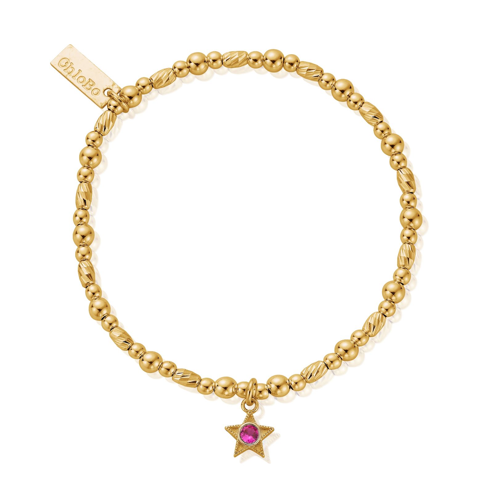 ChloBo GBBCB3493 July Birthstone Bracelet - 18ct Gold Plated Jewellery