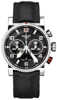 Hanhart PRIMUS Racer Automatic Chronograph (44mm) Black Dial / Black Textile Strap - M 741.210-3020