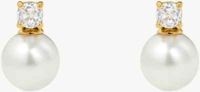 D.LOUISE Bridal Pearl Gold Plated Earrings YBE-07
