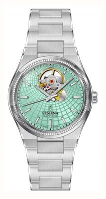 Festina Swiss Made Rivé Open Heart Automatic (35mm) Green Dial / Stainless Steel Bracelet F20054/3