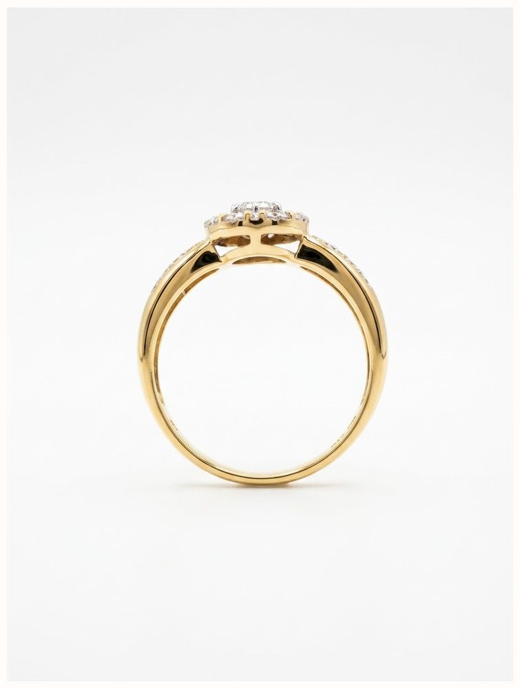 James Moore & Co Pre-Owned 18ct Yellow Gold 0.50ct Diamond Cluster Ring With Diamond J51392 - alternate view 3