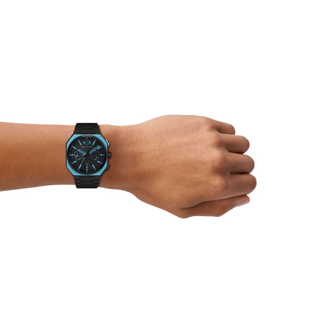Armani Exchange Dual-Time Quartz (40mm) Black Dial / Matte Black PVD Stainless Steel Bracelet AX1480 - alternate view 5