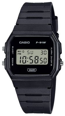 Casio BLACK (38.2mm) Digital Dial / Black Bio-Based Resin Strap F-91WB-1AEF