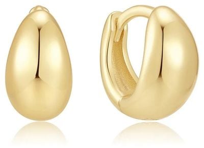 Ania Haie Gold Organic Dome Pebble Huggie Hoop Earrings E076-11G