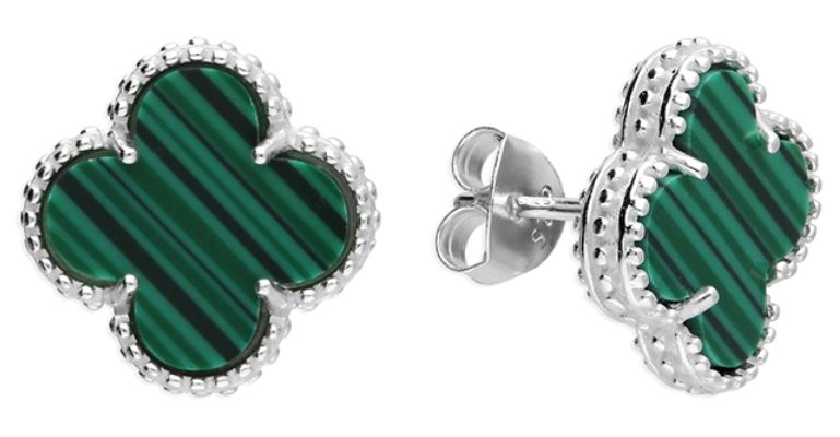 CME Leicester Limited H6403/G Quatrefoil Synthetic Malachite Jewellery