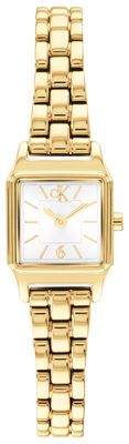Calvin Klein Soft Form (16mm) White Dial / Gold PVD Stainless Steel Bracelet 25100233