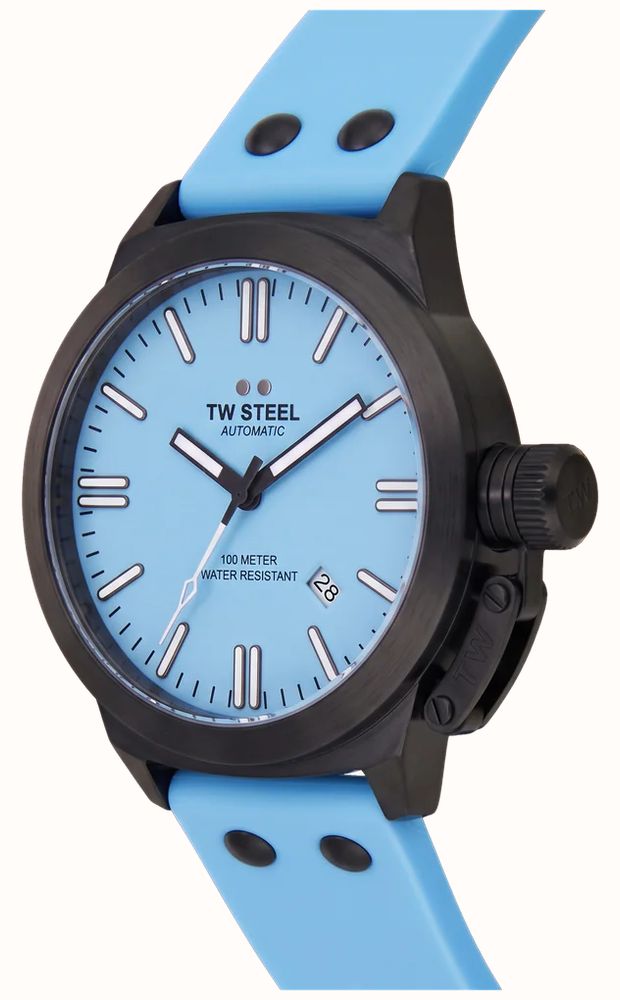 TW Steel Canteen Automatic (45mm) Light Blue Dial / Light Blue Silicone Strap Watch CS128 - alternate view 3