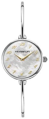 Herbelin Women's Fil (26mm) Mother-of-Pearl Dial / Stainless Steel Bangle Bracelet 17206B29T