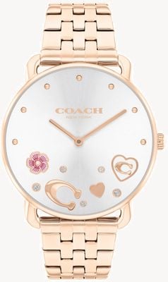 Coach Women's Elliot Silver Dial / Rose Gold-Tone Stainless Steel Bracelet Watch 14504285-Ex-display