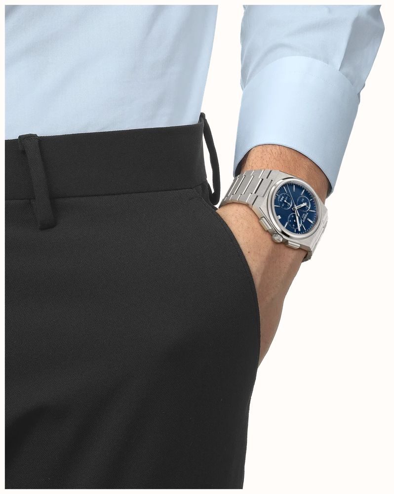 Tissot PRX Quartz Chronograph (41mm) Blue Dial / Stainless Steel Bracelet T1374171104100 - alternate view 5