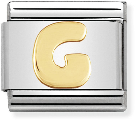 Nomination Classic Letter G 18ct Gold & Steel Charm 030101/07