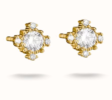 Thomas Sabo Classics 18ct Yellow Gold Plated Cubic Zirconia Stud Earrings H2311-M01-14
