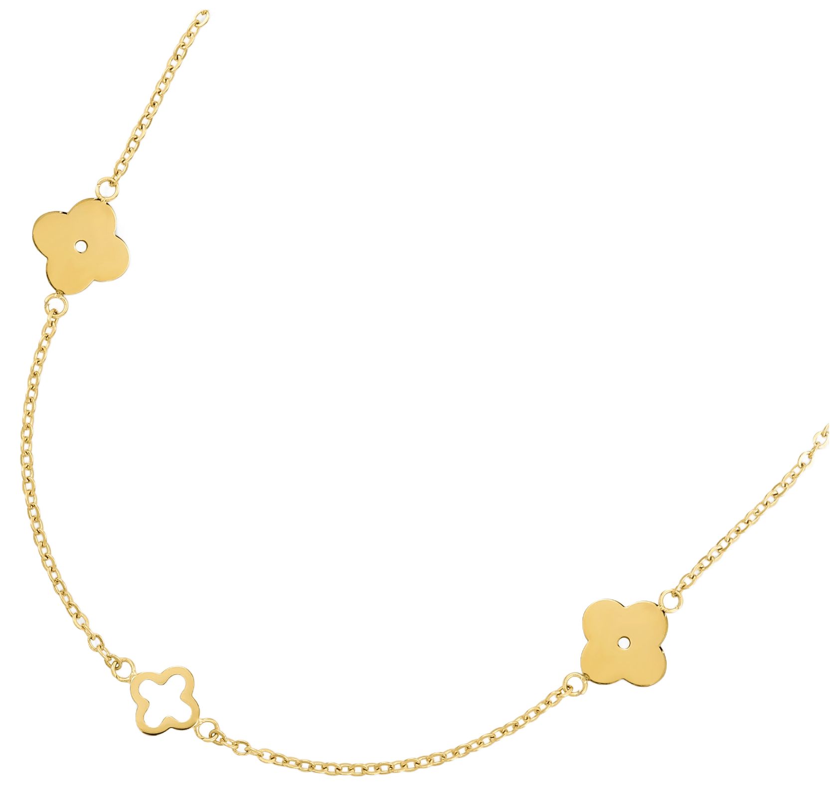 D.LOUISE SKN-35 Multi Clover Gold Plated Necklace Jewellery