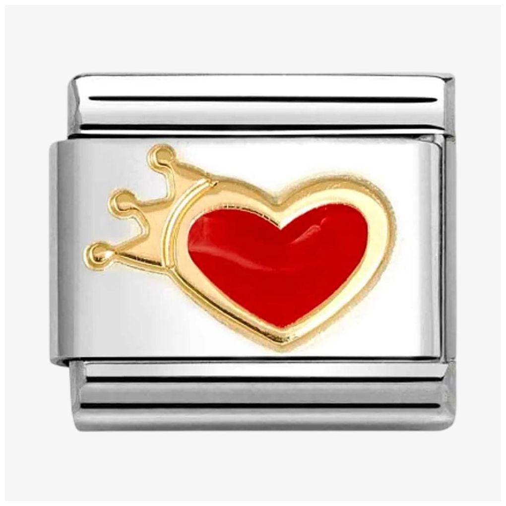 Nomination 030207/54 Classic Heart 18ct Gold & Steel Charm Jewellery
