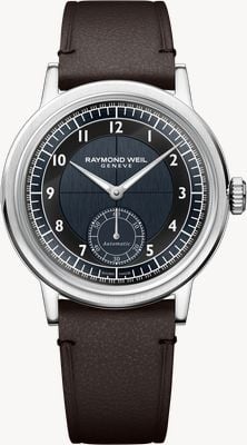 Raymond Weil Millesime Automatic Small-Seconds (39mm) Midnight Blue Tuxedo Sector Dial / Brown Calf Leather Strap 2930-STC-05502