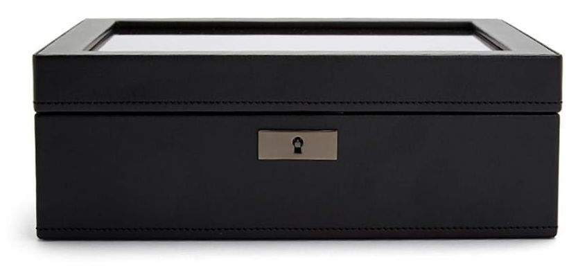 WOLF 488003 Axis 8 Piece Watch Box - Black Jewellery