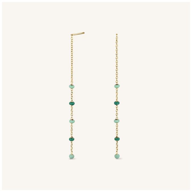Rosefield Jewellery JEETG-J722 Emerald Dotted Theader Gold