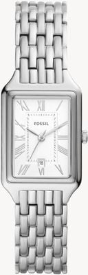 Fossil Women's Raquel | White Rectangular Dial | Stainless Steel Bracelet ES5221