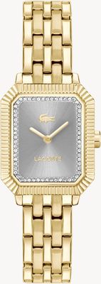 Lacoste Parisienne Quartz (22.8x27mm) Grey Sunray Dial / Gold PVD Stainless Steel Bracelet 2001441