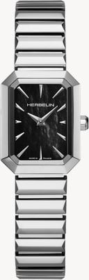 Herbelin Octogône Quartz (20.4mm) Black Mother-of-Pearl Dial / Stainless Steel Bracelet 17556B49