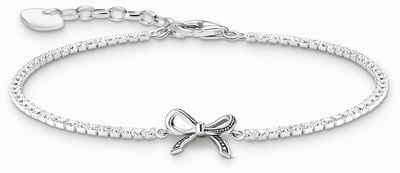 Thomas Sabo Lovely Romance Bow White Zirconia Sterling Silver Bracelet 19cm A2172-643-14-L19V