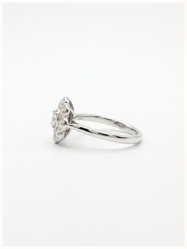 0.50ct Round Brilliant Natural Diamond 18ct White Gold Cluster Ring SL8493 - alternate view 2