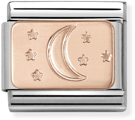 Nomination Classic Moon 9ct Rose Gold & Steel Charm 430101/31