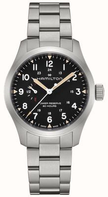 Hamilton Khaki Field Power Reserve Mechanical (40mm) Black Dial / Stainless Steel Bracelet H69509130