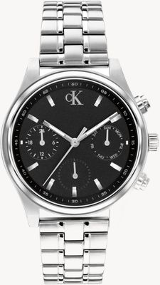 Calvin Klein Modern Vintage Multifunction Quartz (38mm) Black Dial / Stainless Steel Bracelet 25200594