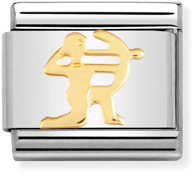 Nomination Classic Sagittarius 18ct Gold & Steel Charm 030104/09