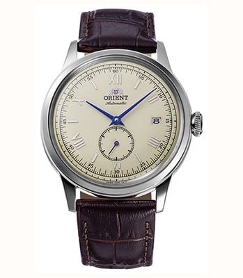 Orient Bambino Small Seconds Mechanical (38mm) Ivory Dial / Brown Leather Strap RA-AP0105Y30B