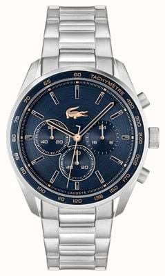 Lacoste Men's Boston (42mm) Dark Blue Dial / Stainless Steel Bracelet 2011380