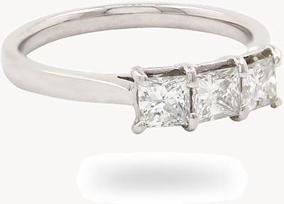 18k White Gold 3 Stone Diamond Ring JM1372