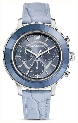 Swarovski Octea Lux Chrono (39.5mm) Denim Blue Dial / Denim Blue Leather Strap 5580600