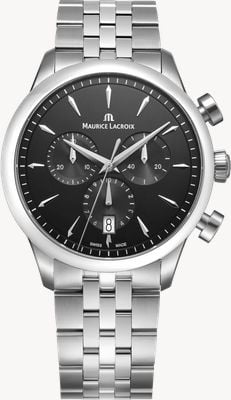Maurice Lacroix 1975 Quartz Chronograph (40mm) Black Sun-Brushed Dial / Stainless Steel Bracelet 751038-SS002-330-1