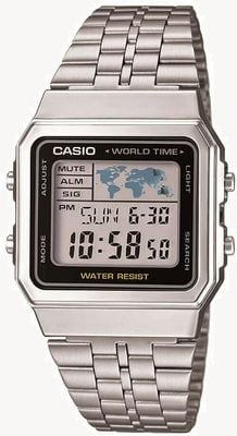 Casio Digital World Timer (34mm) Digital Dial / Stainless Steel A500WEA-1EF