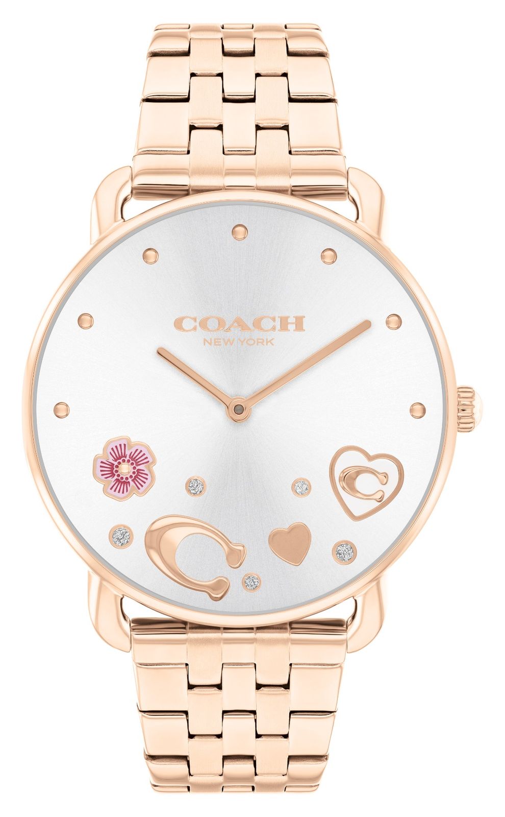 Coach 14504285 Women's Elliot Silver Dial / Rose Gold-Tone Watch
