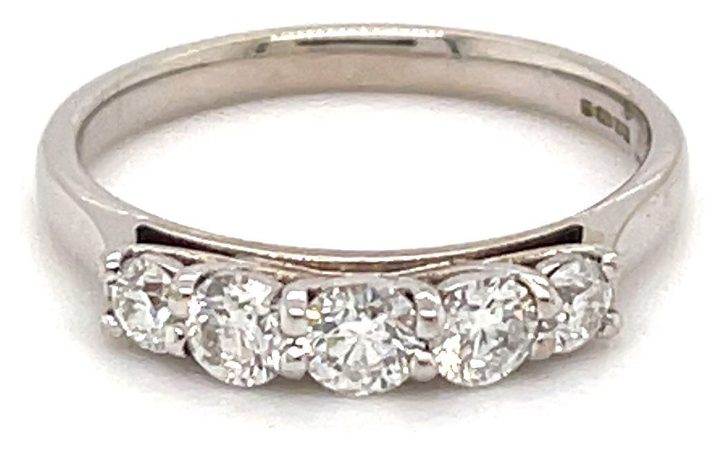 James Moore & Co JM5872 18k White Gold 5 Stone Diamond Ring Jewellery
