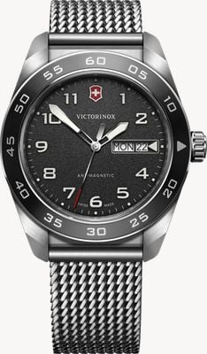 Victorinox Swiss Army Quartz (42mm) Black Dial / Stainless Steel Mesh Bracelet 242043
