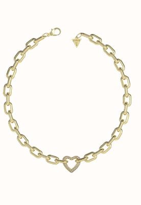 Guess Beloved Ladies Gold Tone Heart Chain Bracelet UBN05015YG