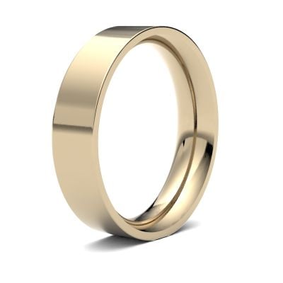 James Moore Wedding Rings | 9ct Yellow Gold | 5mm | Heavy | Flat Court | AG_5LHE-9Y