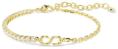 Swarovski Matrix bracelet, Round cut, White, 18K gold finish 5753925